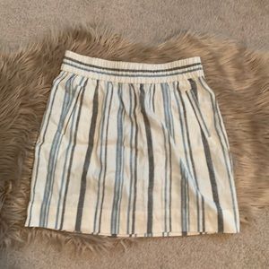 LOFT Petite Striped Linen Skirt